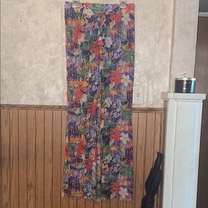 Multi color floral eye candy sheer pants (3X)